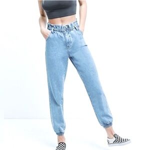 PacSun | Paper Bag Waist Light Wash Joggers | Mom Jeans High Rise High Waist
